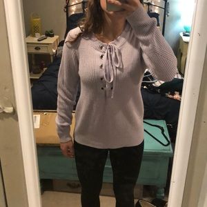 Light purple tie sweater